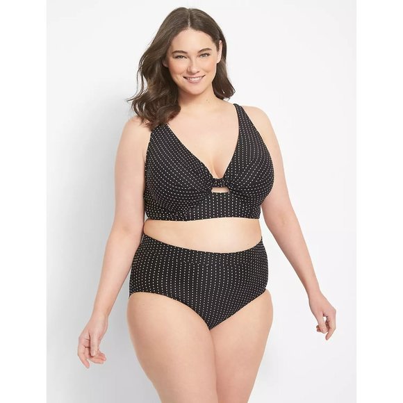 Lane Bryant Cacique Dot Texture Swim Brief 24 - Picture 3 of 3